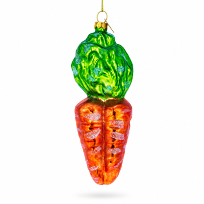 Orange Carrot Glass Christmas Ornament