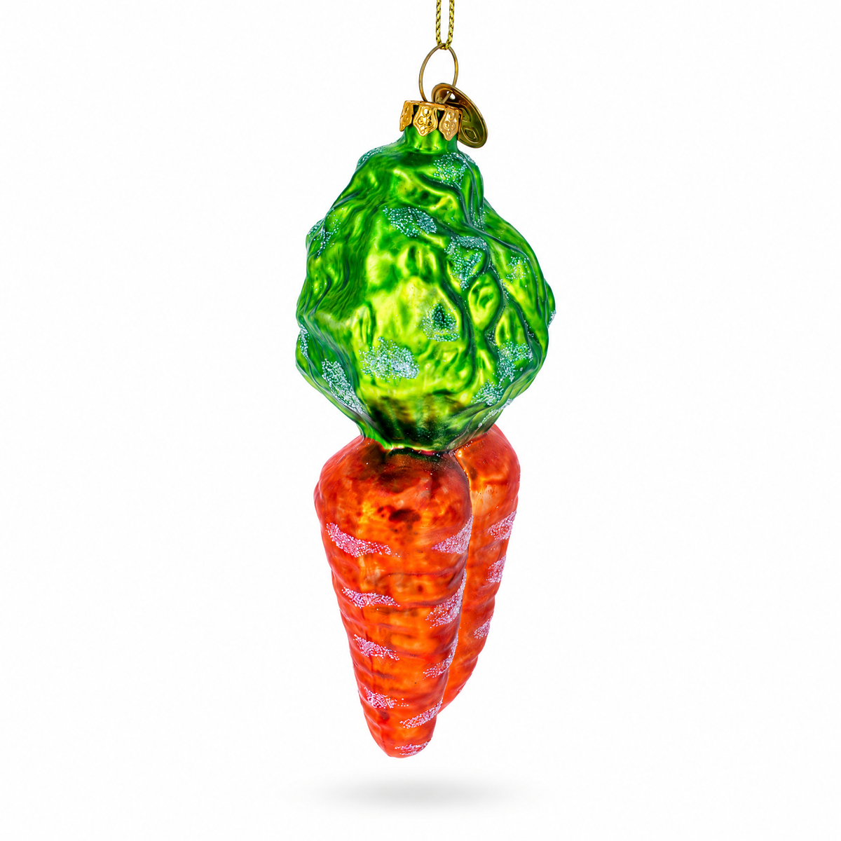Orange Carrot Glass Christmas Ornament