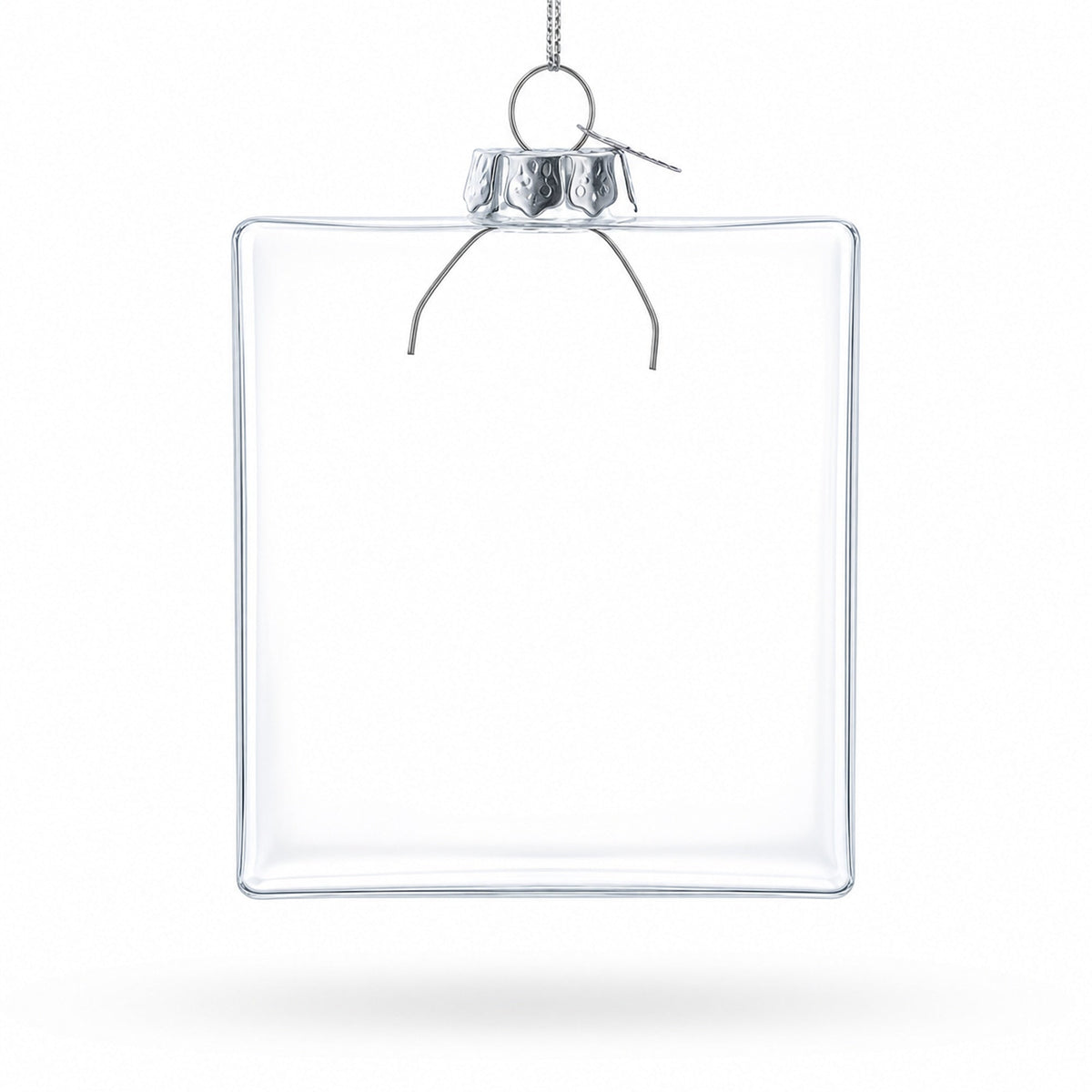Flask Clear Glass Christmas Ornament
