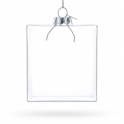 Flask Clear Glass Christmas Ornament