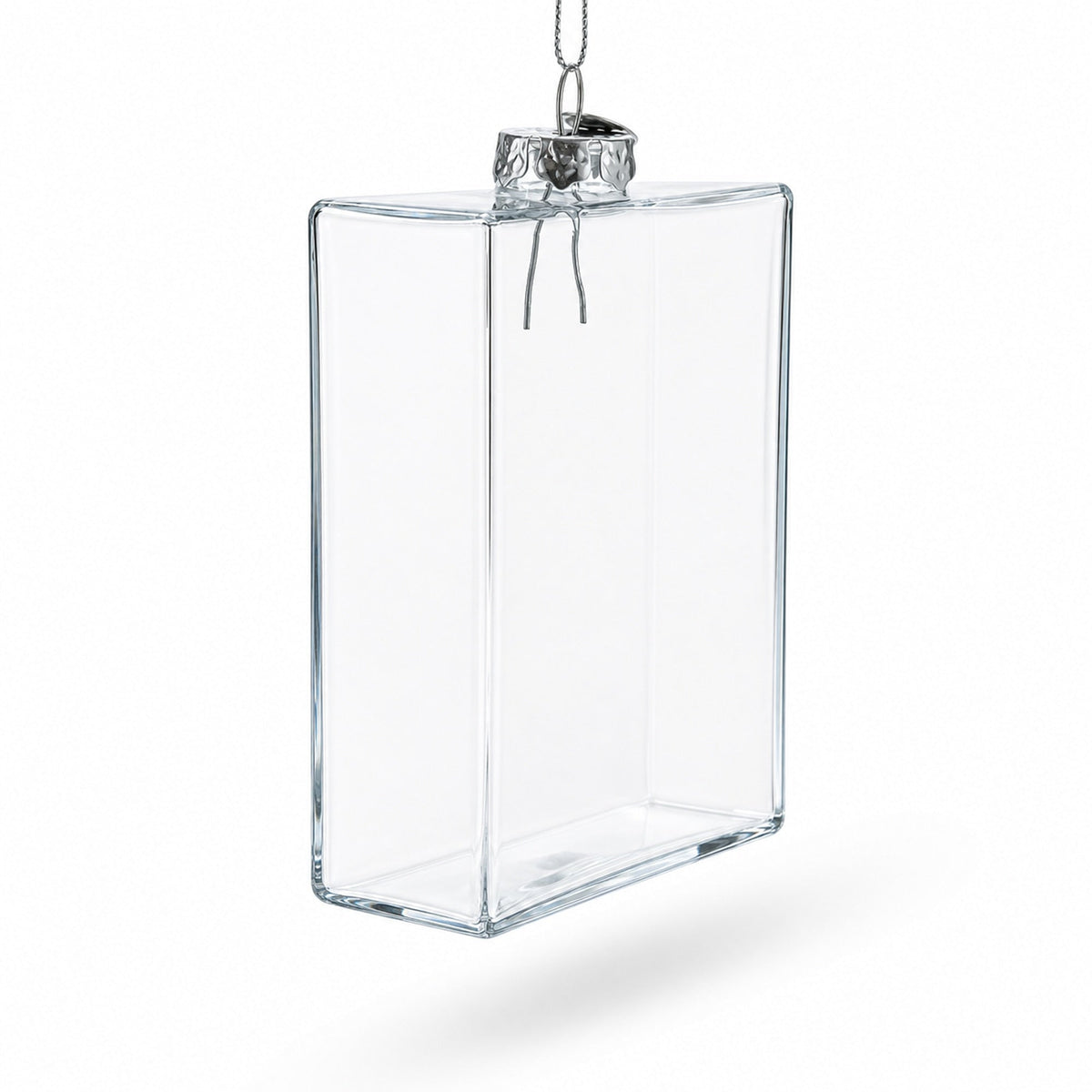 Flask Clear Glass Christmas Ornament