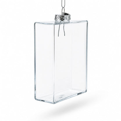 Flask Clear Glass Christmas Ornament