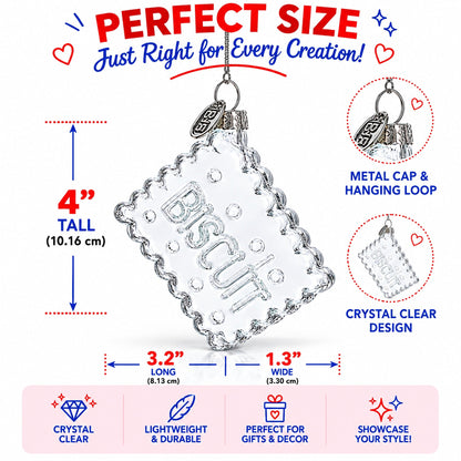 Biscuit Cookie Clear Glass Christmas Ornament