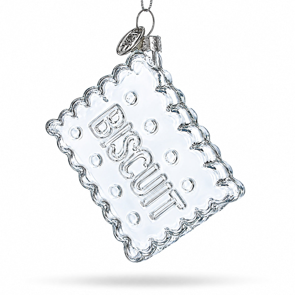 Biscuit Cookie Clear Glass Christmas Ornament