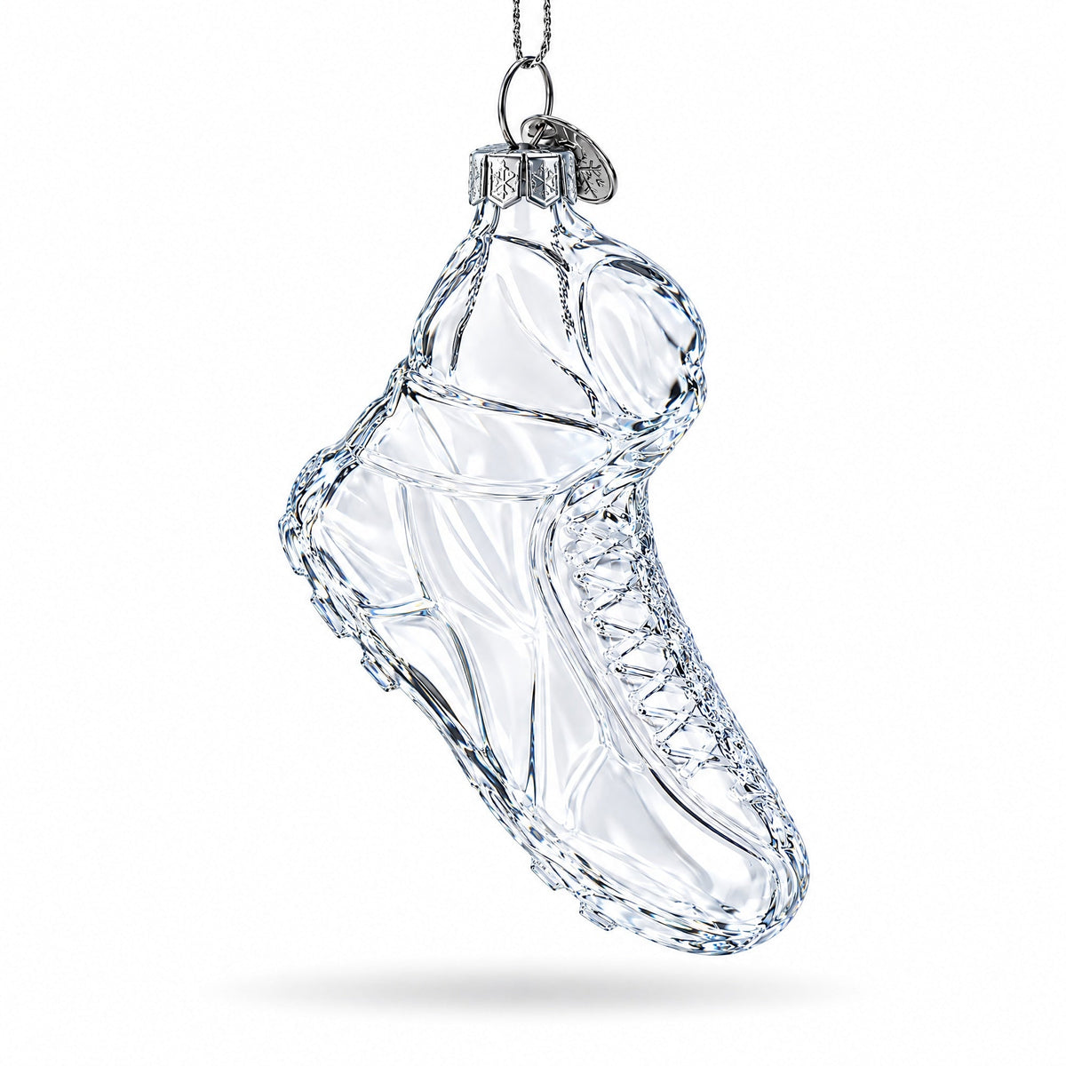 Running Shoe Clear Glass Christmas Ornament