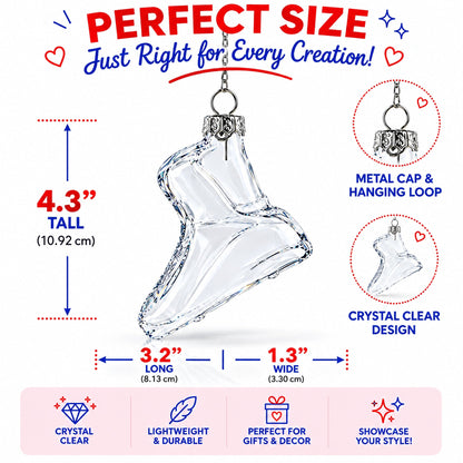 Running Shoe Clear Glass Christmas Ornament