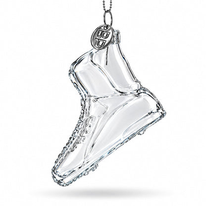 Running Shoe Clear Glass Christmas Ornament