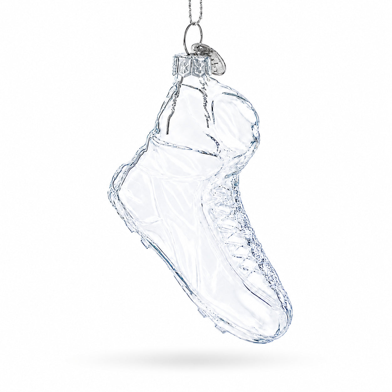 Running Shoe Clear Glass Christmas Ornament