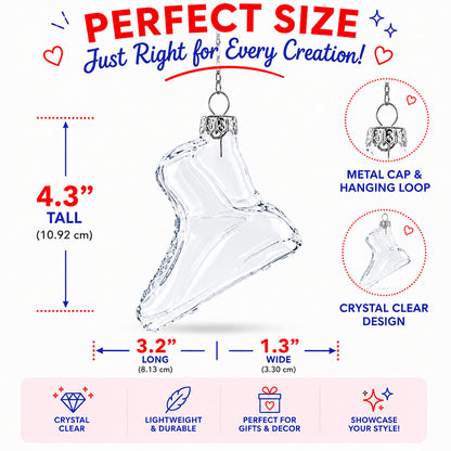 Running Shoe Clear Glass Christmas Ornament