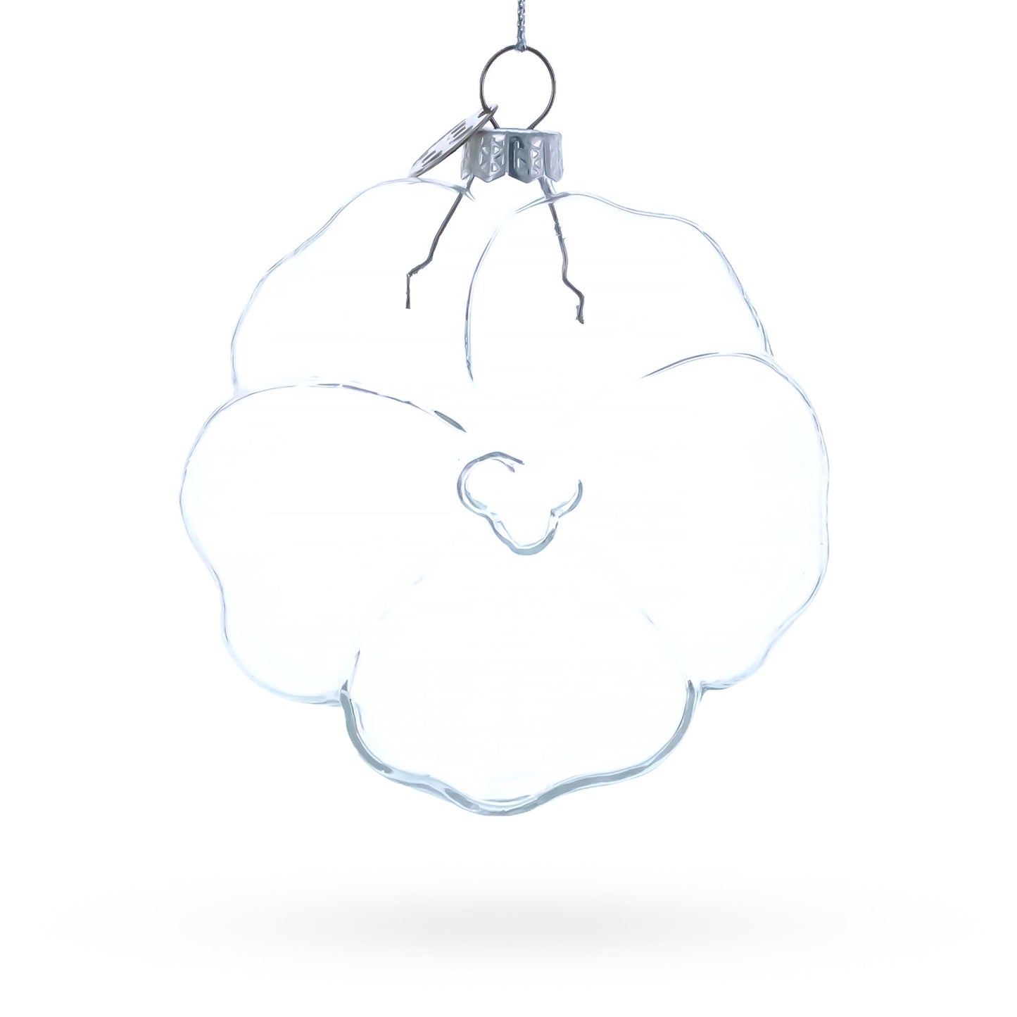 Flower-Shaped Clear Glass Christmas Ornament