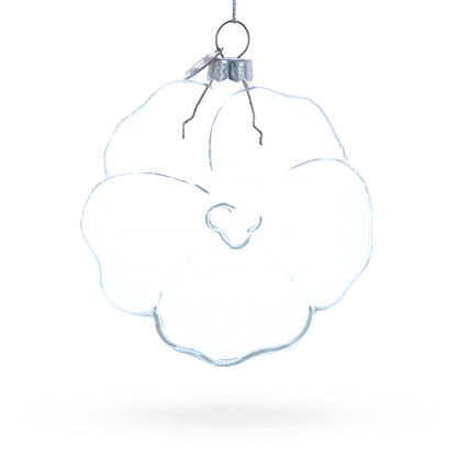 Flower-Shaped Clear Glass Christmas Ornament