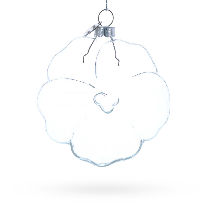 Flower-Shaped Clear Glass Christmas Ornament