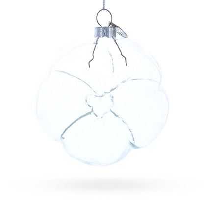 Flower-Shaped Clear Glass Christmas Ornament