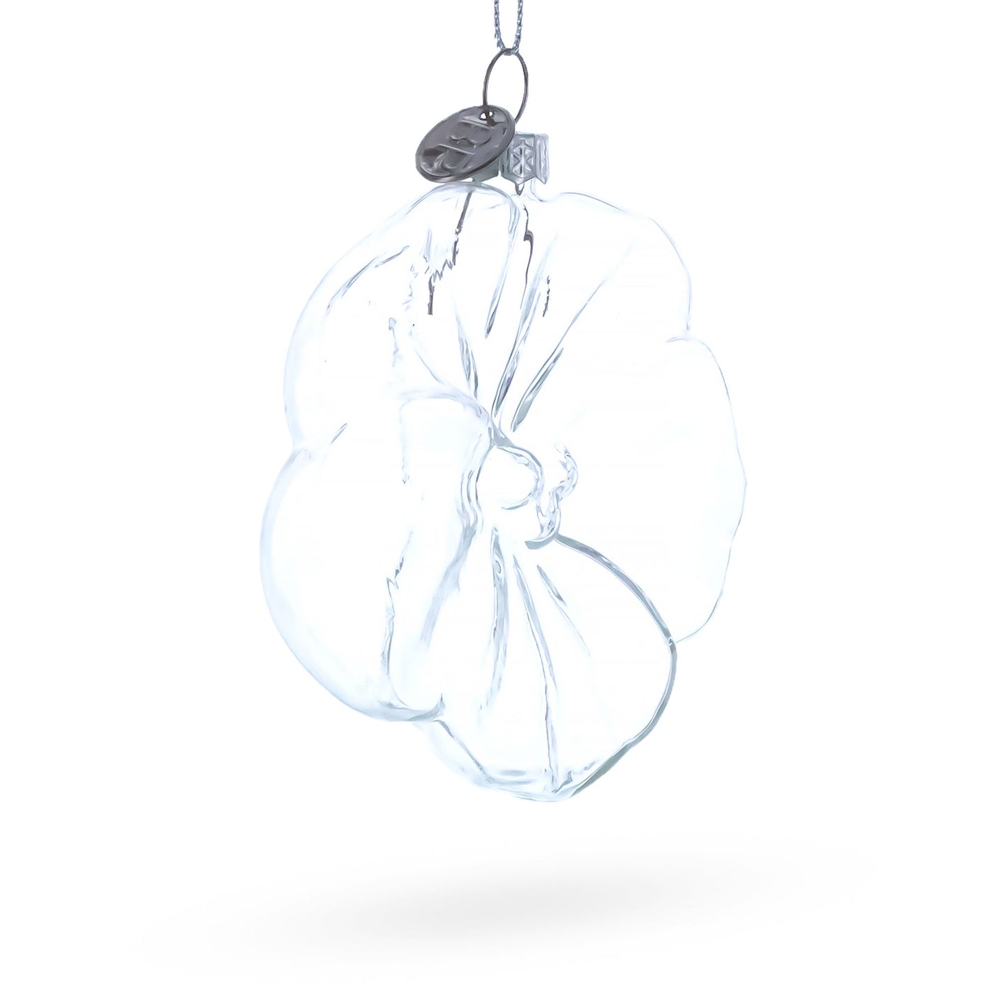 Flower-Shaped Clear Glass Christmas Ornament