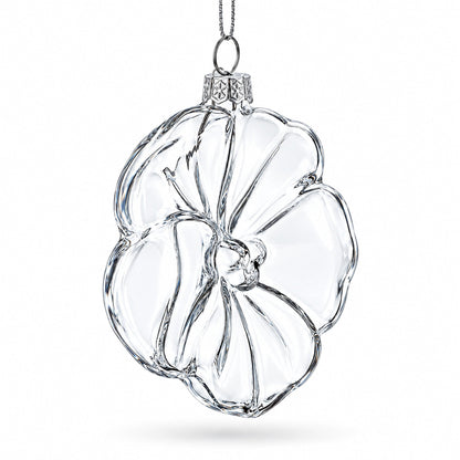 Flower-Shaped Clear Glass Christmas Ornament
