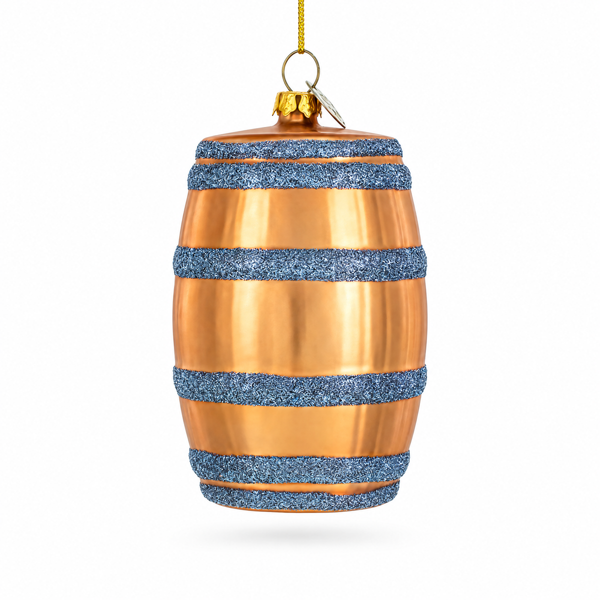 Aged Whiskey Barrel Glass Christmas Ornament