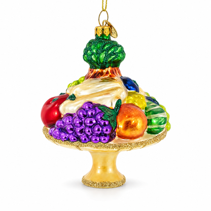 Sumptuous Fruit Platter Glass Christmas Ornament