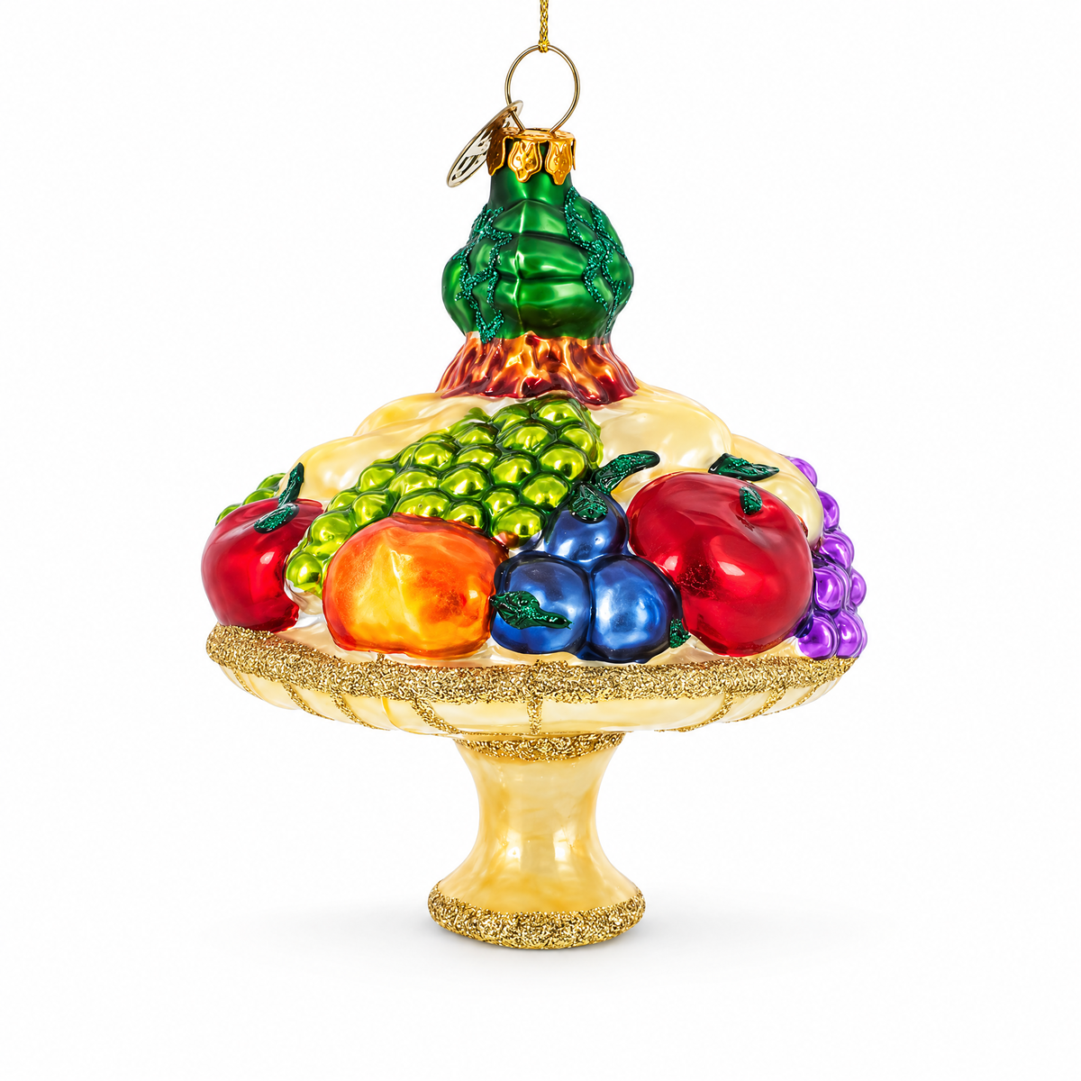 Sumptuous Fruit Platter Glass Christmas Ornament