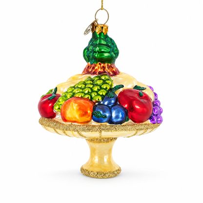 Sumptuous Fruit Platter Glass Christmas Ornament