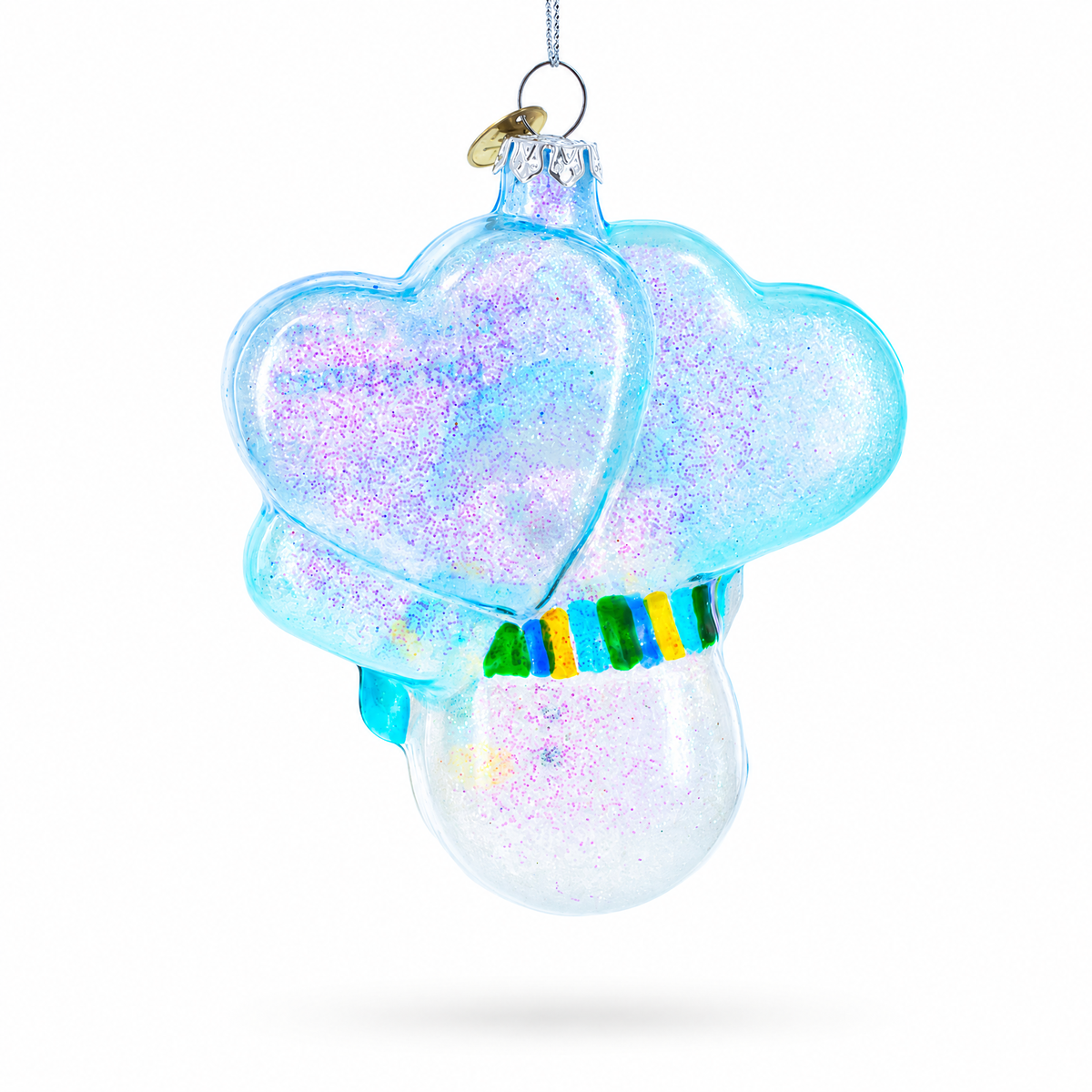 Snowman Celebrating Baby's First Christmas Glass Ornament