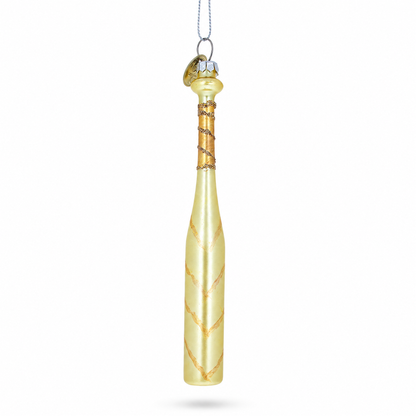 Classic Baseball Bat Glass Christmas Ornament