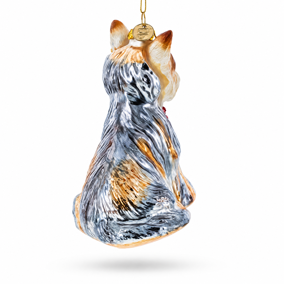 Yorkshire Terrier Glass Christmas Ornament