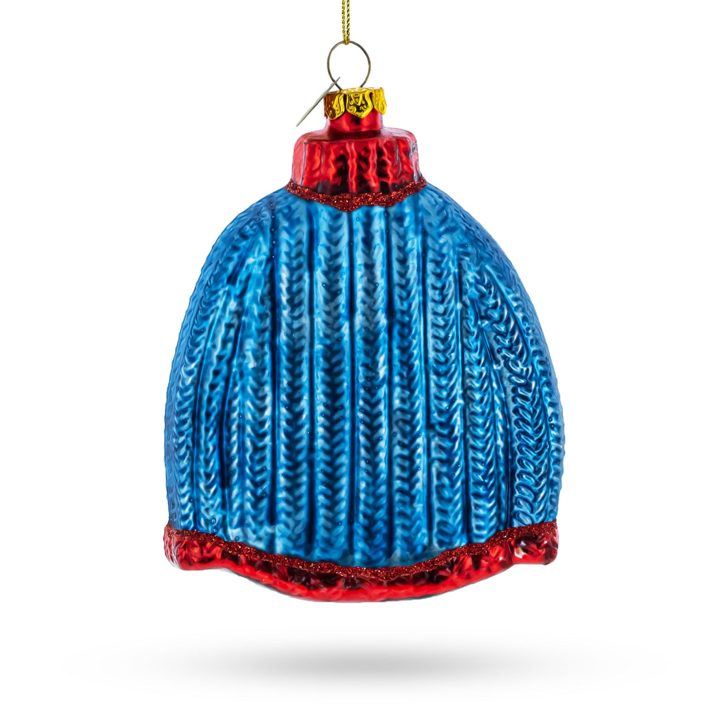 Sweater with Santa with Sleigh Glass Christmas Ornament