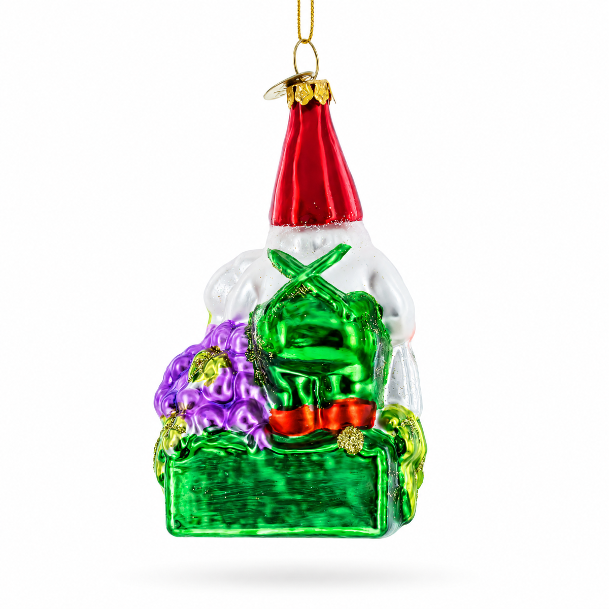 Enchanting Gnome Glass Christmas Ornament
