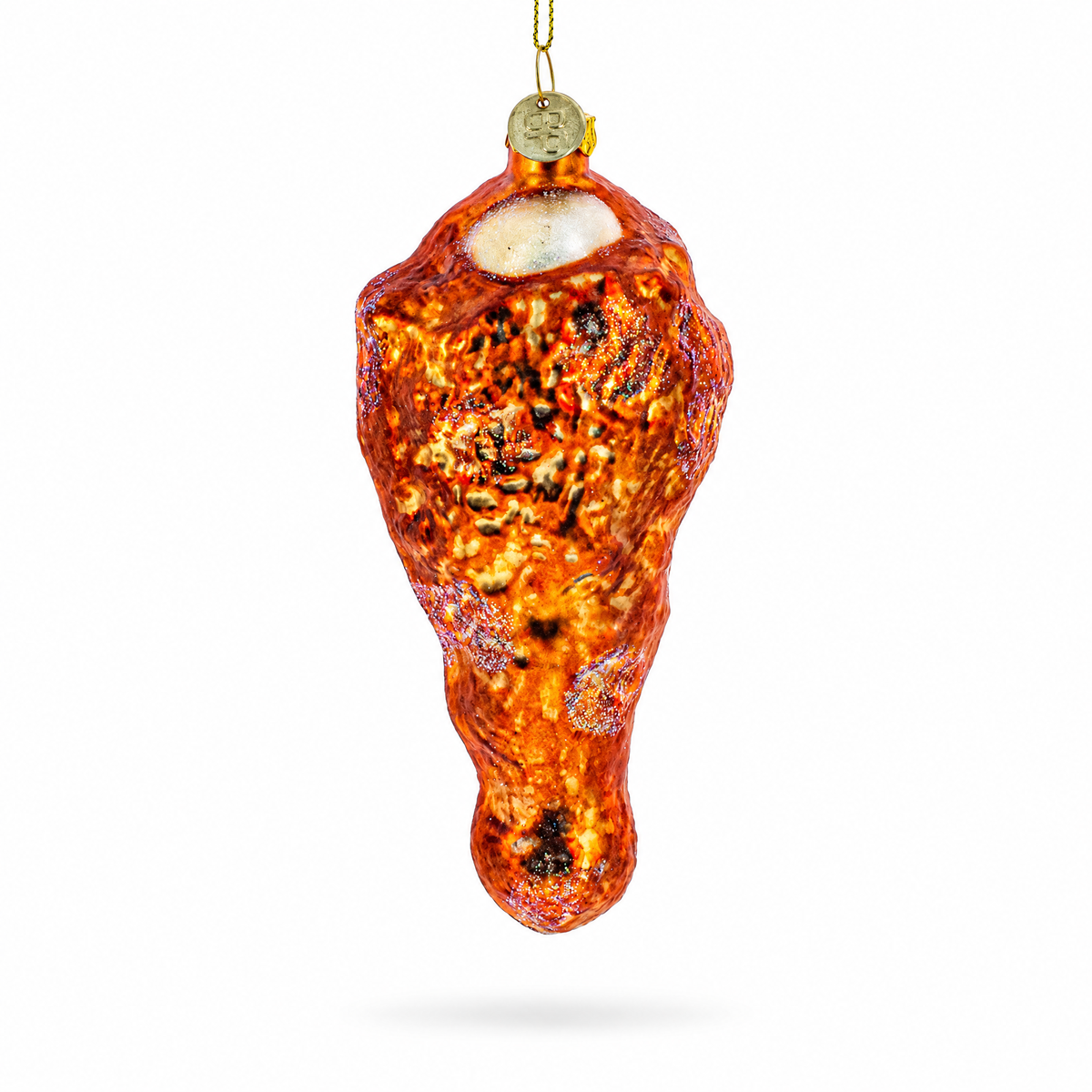 Chicken Drumstick Glass Christmas Ornament