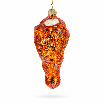 Chicken Drumstick Glass Christmas Ornament