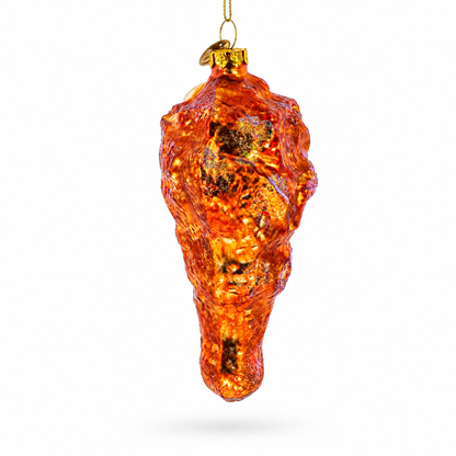 Chicken Drumstick Glass Christmas Ornament