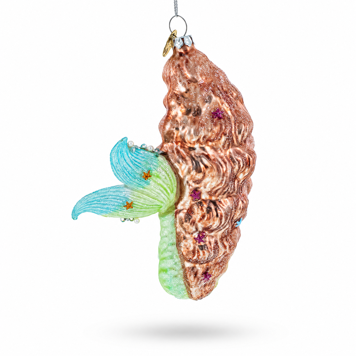 Glimmering Mermaid Glass Christmas Ornament