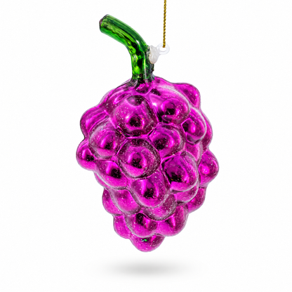 Purple Grapes Glass Christmas Ornament