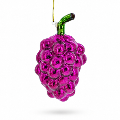 Purple Grapes Glass Christmas Ornament