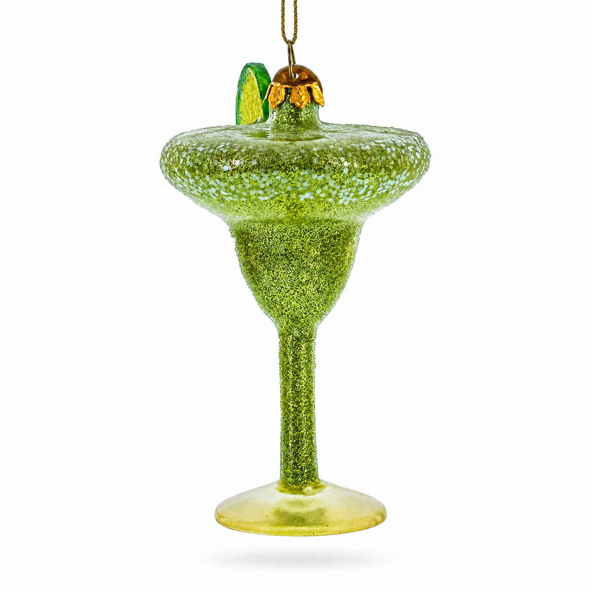 Refreshing Cocktail with Lime Glass Christmas Ornament