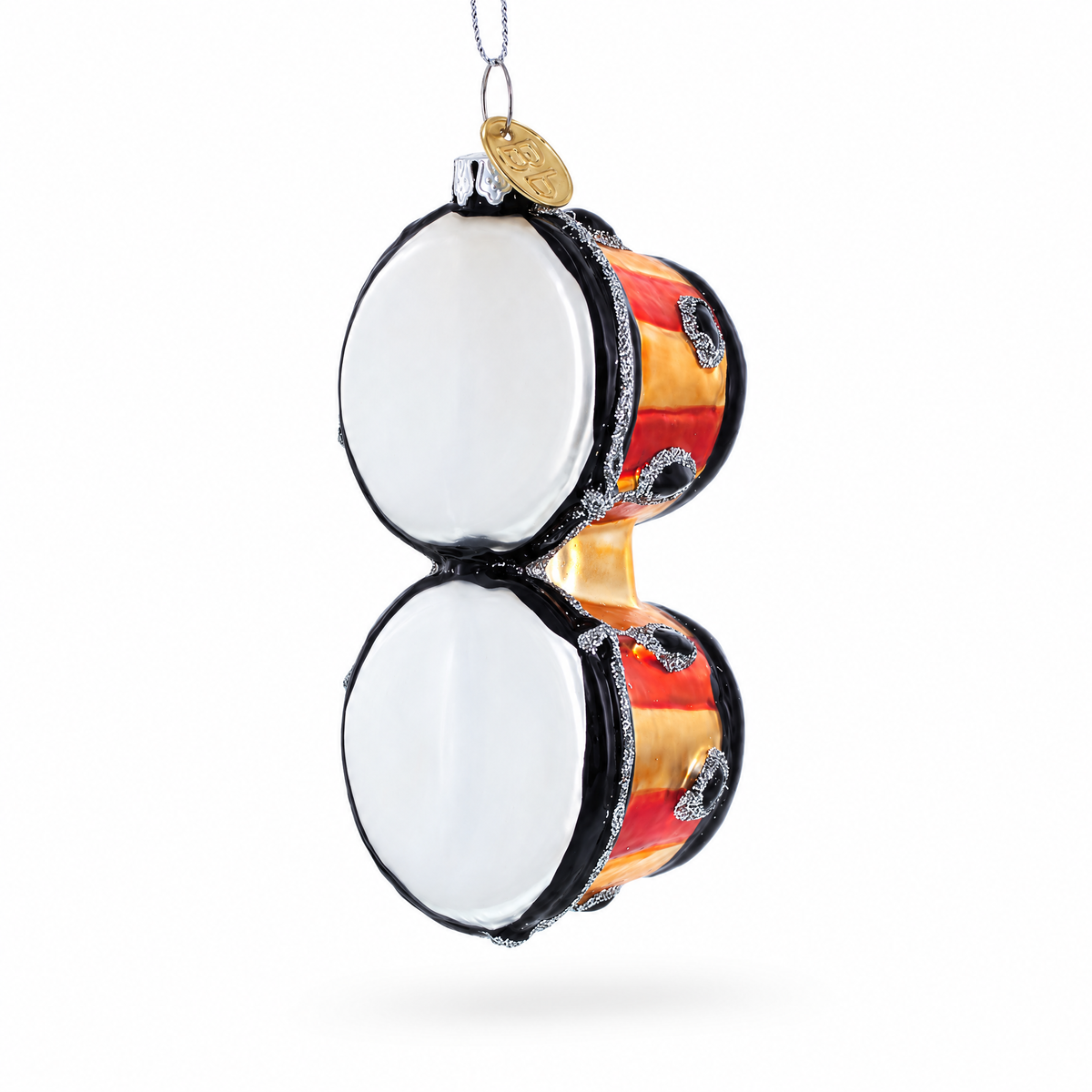 Rhythmic Bongo Drums Glass Christmas Ornament