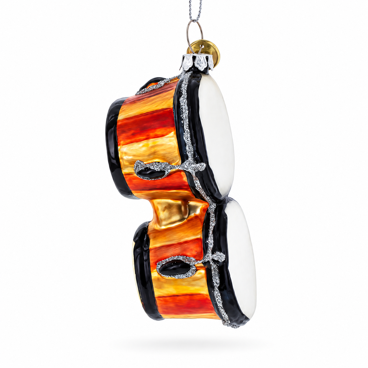 Rhythmic Bongo Drums Glass Christmas Ornament