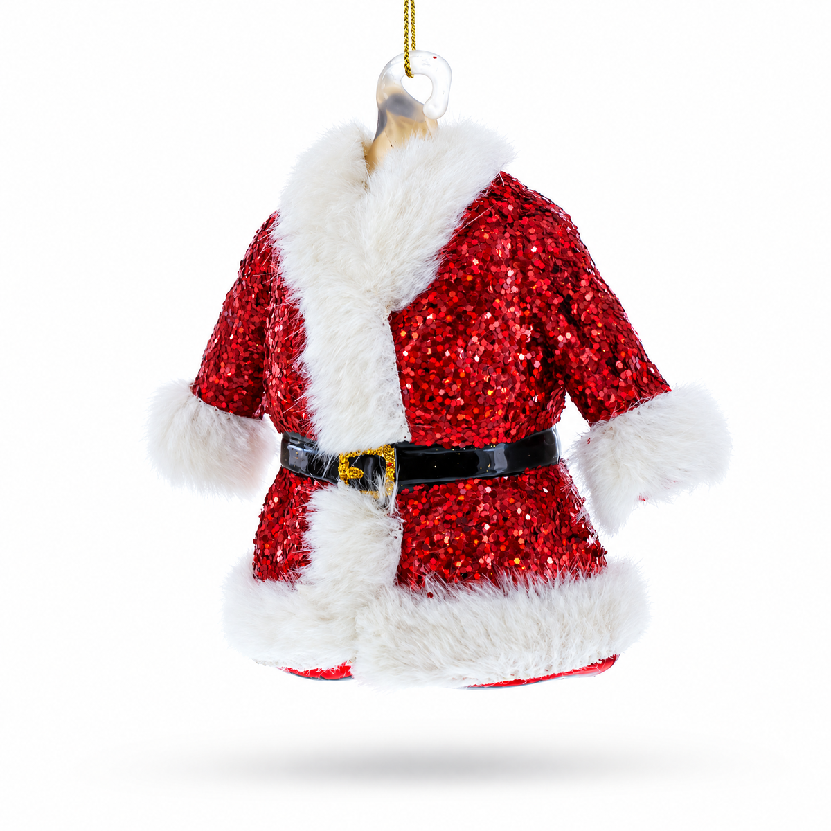 Santa’s Red Coat Glass Christmas Ornament