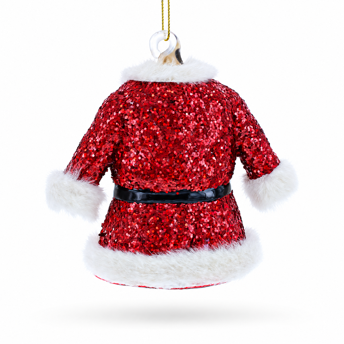 Santa’s Red Coat Glass Christmas Ornament