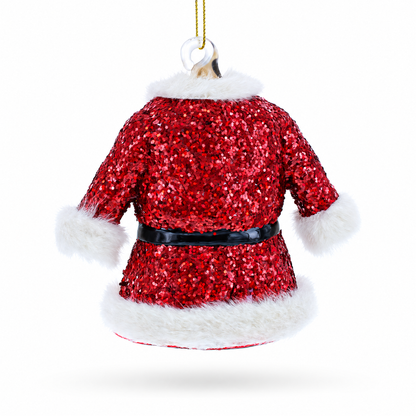 Santa’s Red Coat Glass Christmas Ornament