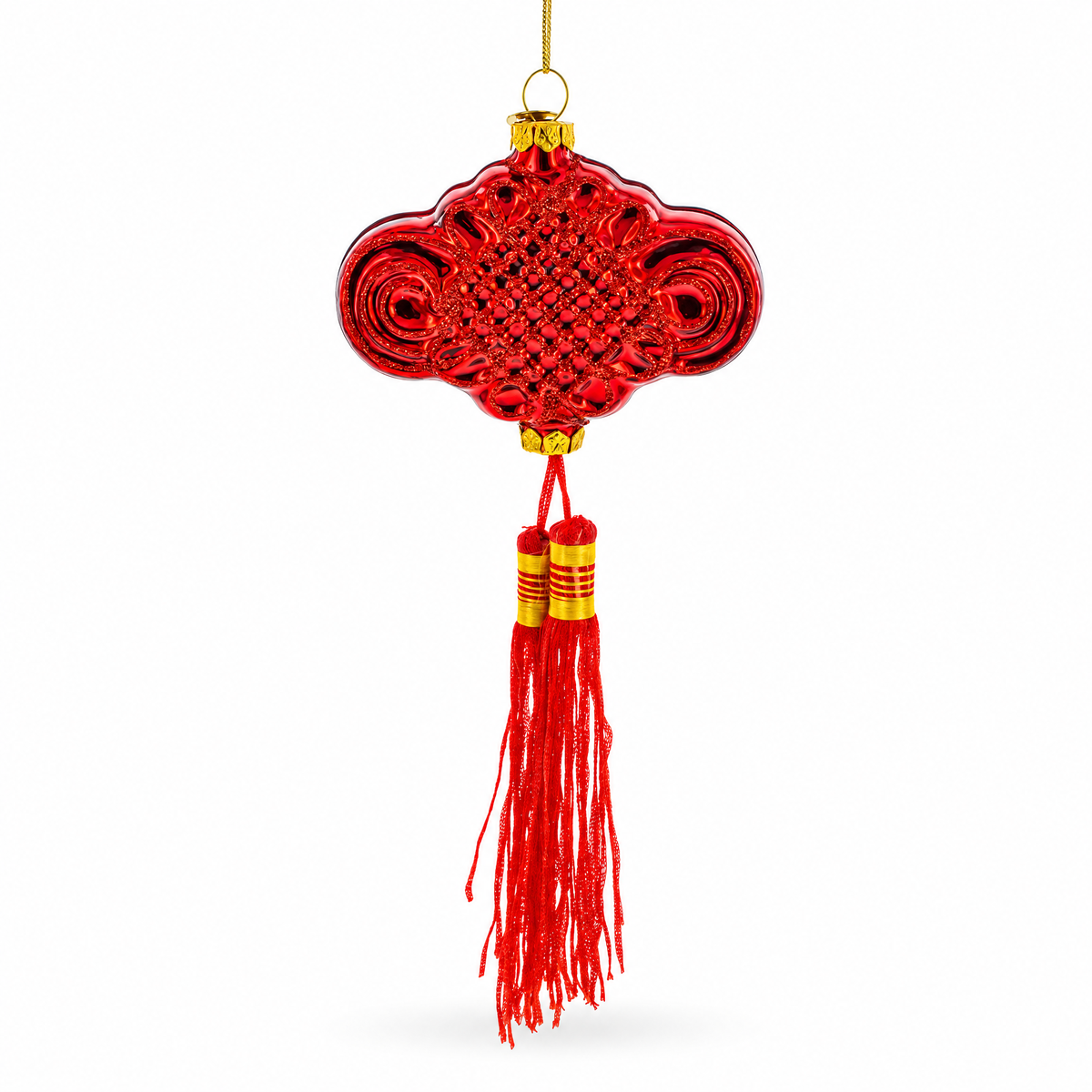 Elegant Chinese Knot Tassel New Year Decoration Glass Christmas Ornament