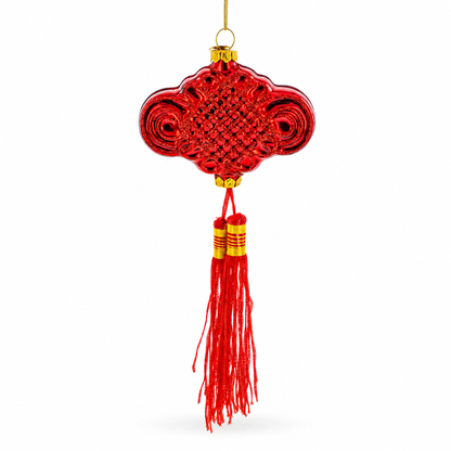Elegant Chinese Knot Tassel New Year Decoration Glass Christmas Ornament
