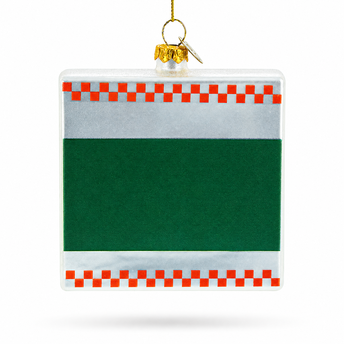 Takeout Pizza Box Glass Christmas Ornament