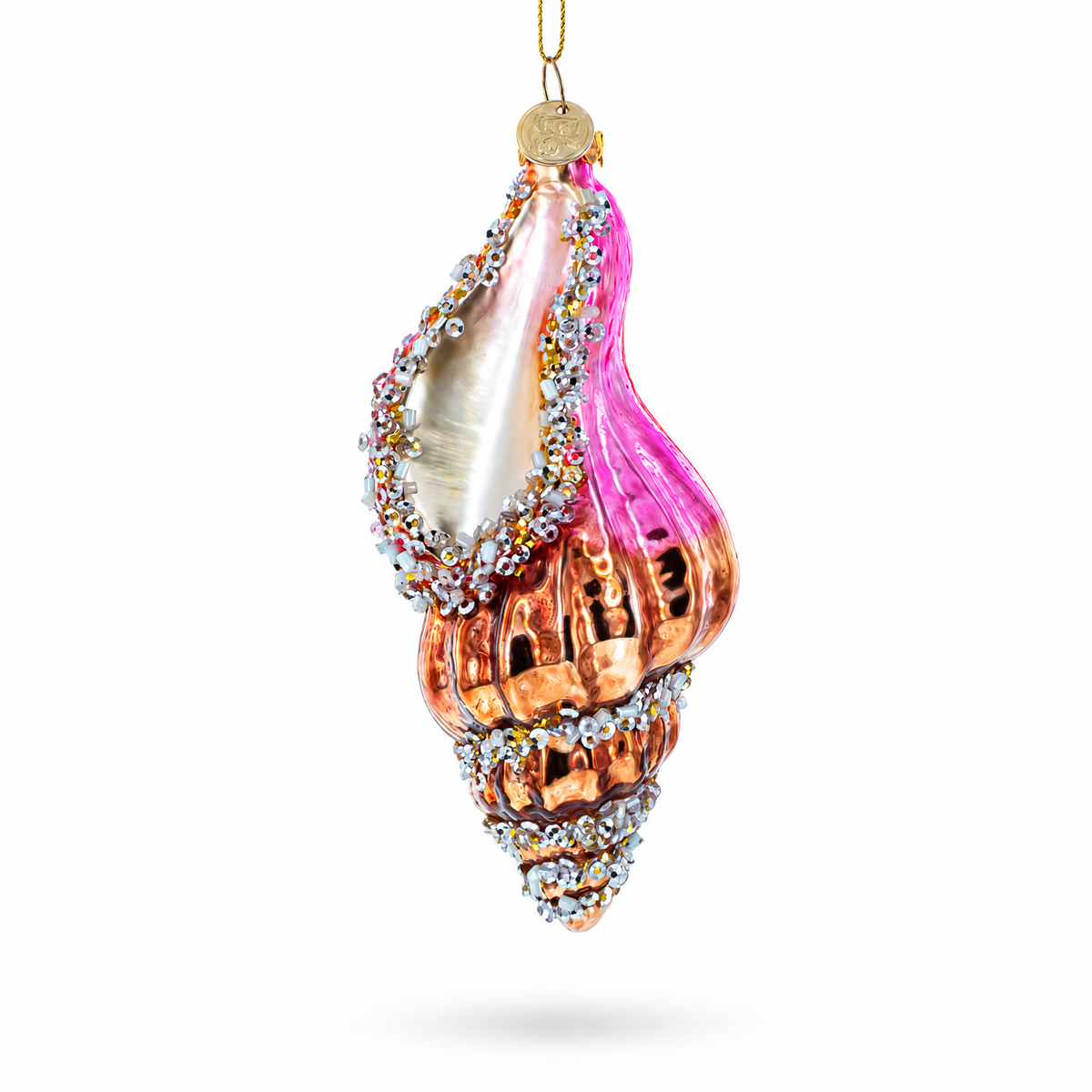 Conch Shell Glass Christmas Ornament