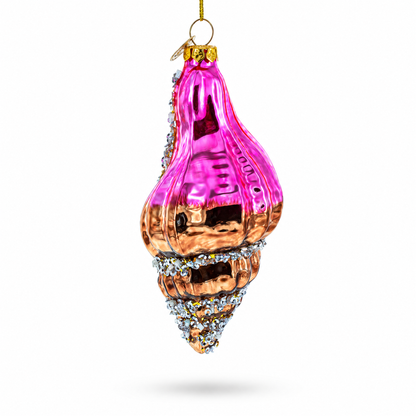 Conch Shell Glass Christmas Ornament