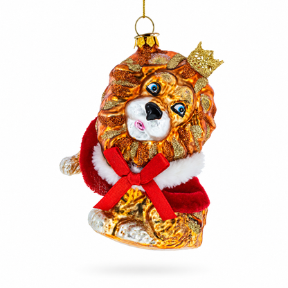 Regal Lion in Cape Glass Christmas Ornament