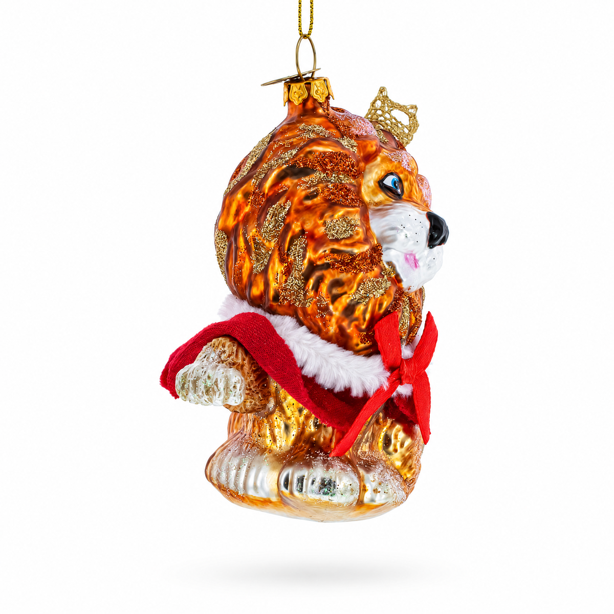 Regal Lion in Cape Glass Christmas Ornament