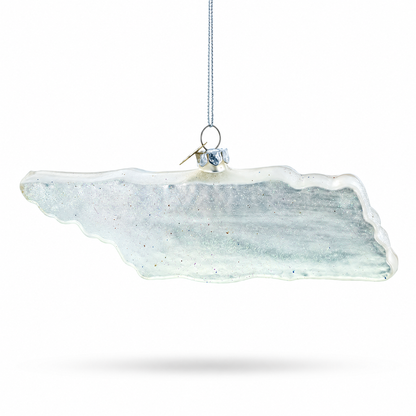 State of Tennessee Symbols, USA Glass Christmas Ornament