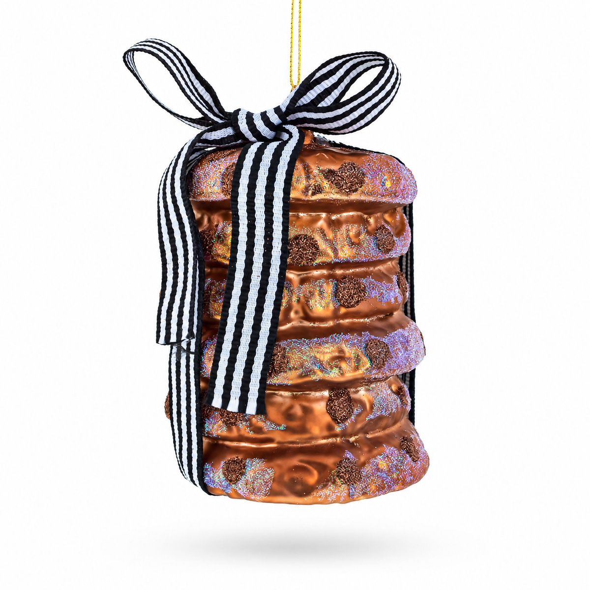 Delectable Chocolate Chip Cookies Glass Christmas Ornament