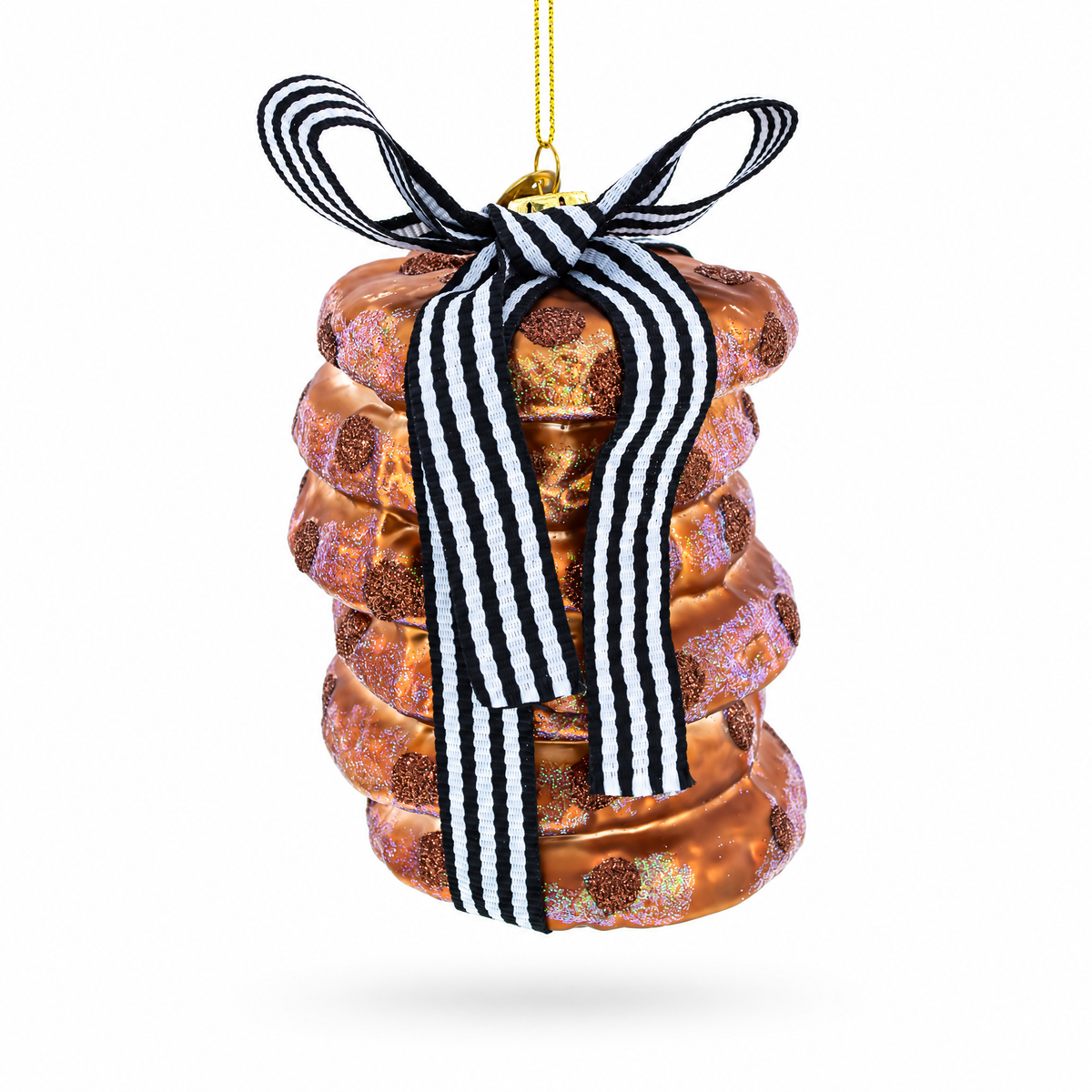 Delectable Chocolate Chip Cookies Glass Christmas Ornament